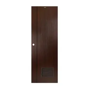 ประตูห้องน้ำ UPVC AZLE LT-05 เกล็ด 70X200 ซม. สีน้ำตาล-สีโอ๊ค เจาะลูกบิด-1