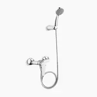 ก๊อกผสมยืนอาบแบบติดผนัง พร้อมฝักบัวสายอ่อน รุ่น July KOHLER K-7685X-4-CP