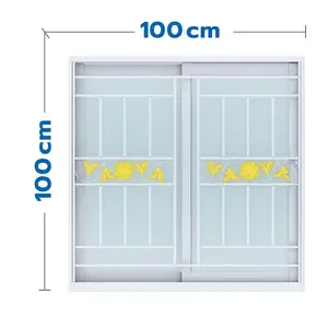 หน้าต่างบานเลื่อน UPVC S-S เหล็กดัด มุ้ง WINDOW ASIA ลายทานตะวัน (สี) 100X100 ซม. สีขาว-1