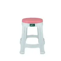 PLASTIC CHAIR ME LIVING STOOL WHT-PINK