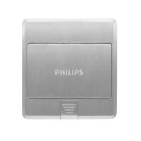 กล่องเต้ารับฝังพื้นสแตนเลส PHILIPS LEAF สีเงิน