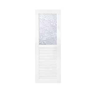 ประตูห้องน้ำ UPVC ไม่เจาะลูกบิด ASARA G931 ดอกไม้ขาว 70x200 ซม. สีขาว-1