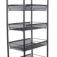 ชั้นวาง5ชั้น+ขอแขวน ล้อIVY 45x26x106cmดำ