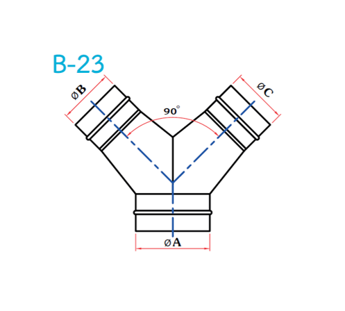อุปกรณ์ท่อลม B-23 3ทางY -1