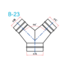 Round Duct Fittings B-23 Tee Way 3 inch 75 mm 