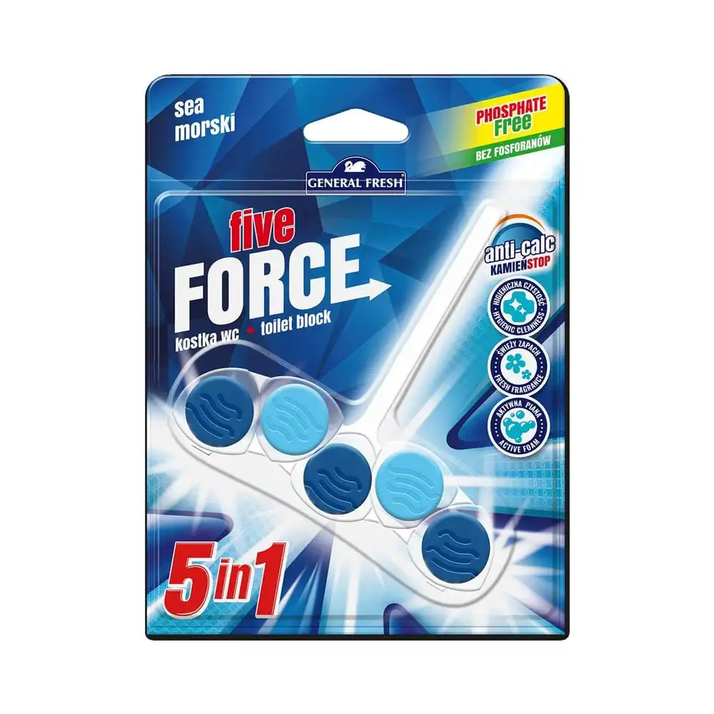 ก้อนทำความสะอาดดับกลิ่นโถสุขภัณฑ์ GENERAL FRESH FIVE FORCE 5IN1 50 กรัม SEA-1