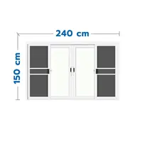 หน้าต่างบานเลื่อน อะลูมิเนียม 4 บาน LYNN GRAND PANO 240X150 ซม. สีขาว