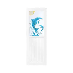 ประตูห้องน้ำ UPVC ไม่เจาะลูกบิด AZLE โลมา (บานทึบ) 70x200 ซม. สีขาว-1