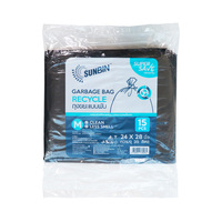 ถุงขยะหนาดำ SUNBIN 24"x28" 15ใบ