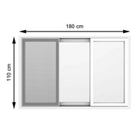 หน้าต่าง UPVC SFS มุ้ง AMIGO สีขาว 180x110CM