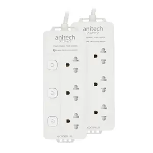 3-socket, 3-switch power strip, 3M H2033-PRO ANI-1