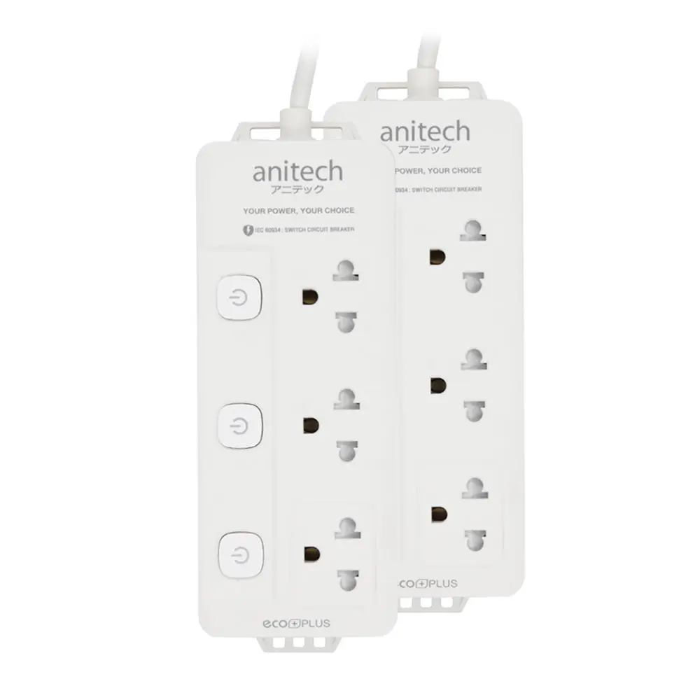 3-socket, 3-switch power strip, 3M H2033-PRO ANI-1