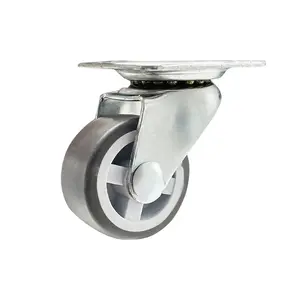 LEON rubber caster, swivel base, no brake, 2 inches, black-1
