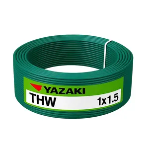 สายไฟ THW 1x1.5 ตร.มม. สีเขียว YAZAKI 100 เมตร