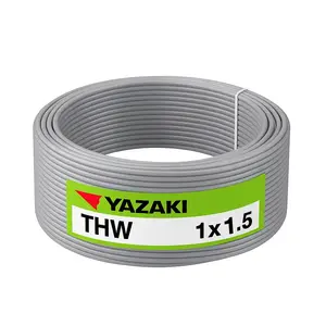 สายไฟ THW 1x1.5 ตร.มม. สีเทา YAZAKI 100 เมตร
