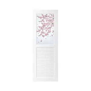 ประตูห้องน้ำ UPVC ไม่เจาะลูกบิด ASARA G925 ดอกซากุระ 70x200 ซม. สีขาว-1