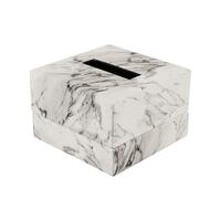 TISSUE BOX POP UP PVC MARBLE WHITE