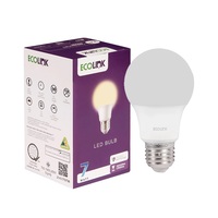 ECOLINK A60 E27 7W Warm White LED Bulb, Pear Shape