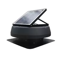 พัดลมระบายอากาศ Solar cell ติดหลังคา ทรงกลม ปรับแผงได้ 14 นิ้ว