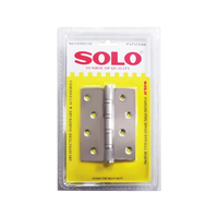 บานพับ 4x3 นิ้ว SOLO 1143020 สีสแตนเลส แพ็ก 3 ชิ้น