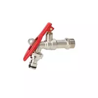 ก๊อกบอลสนามกุญแจ 1/2 นิ้ว (4 หุน) รุ่น HN3135-1/2 สีแดง