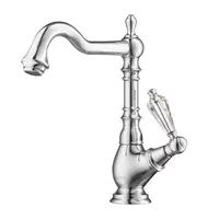 Single faucet for washbasin, tall model, GLAMIS (CRYSTAL handle) COTTO CT1201C17ST#GR