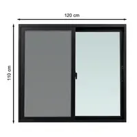 หน้าต่างบานเลื่อน อะลูมิเนียม S-S มุ้ง AZLE 120X110 ซม. สีดำ
