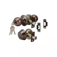 KEYED ENTRY DOOR KNOB + DEADBOLT BALL HEAD HAFELE