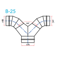 อุปกรณ์ท่อลม B-25 ขากางเกง+ข้องอ