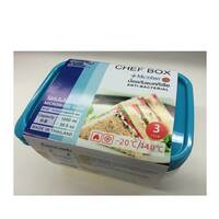 ชุดกล่องอาหารเหลี่ยม1.05L CHEF 6073 3PCS