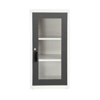 ตู้เหล็กบานเปิดกระจก KIOSK UDB-2 G1 สีขาว/เทา