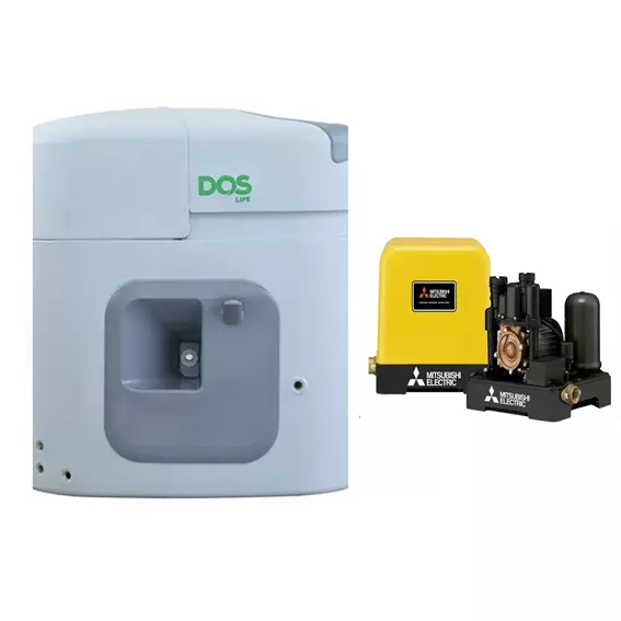 ถังเก็บน้ำ DOS รุ่น Water Pac Pro All in One 1000 ลิตร สีเทา + ปั๊ม Mitsubishi-1