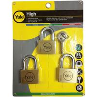 กุญแจคีย์อะไลท์ YALE BD45/3 45 มม. สีทองเหลือง 3 ตัว/ชุด