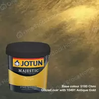 สีทาภายใน Jotun Majestic Design Prestige สี 5180 Chini + 10491 Antique Gold 