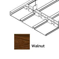 ฝ้าเหล็กกัลวาไนซ์ ตัวเอฟ F-Plank Metalworks ลายไม้ Walnut