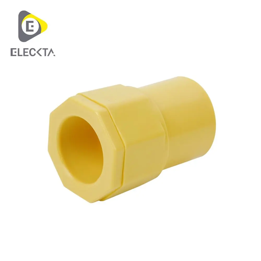 ข้อต่อเข้ากล่อง1/2 สีเหลือง Pack20 ELEK-1