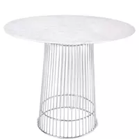 Wire Frame DT2412 โต๊ะกินข้าว ลายหินอ่อน