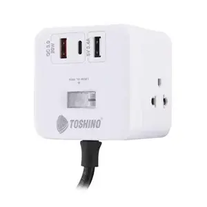 4-socket power strip, 1 switch, 2 USB, 1 PD20W, 2M TOS-1