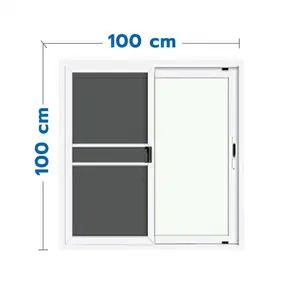 หน้าต่างบานเลื่อน อะลูมิเนียม S-S มุ้ง LYNN XPLUS 100x100 ซม. สีขาว-1