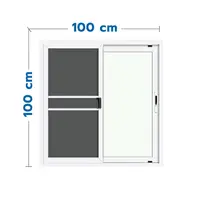 หน้าต่างบานเลื่อน อะลูมิเนียม S-S มุ้ง LYNN XPLUS 100x100 ซม. สีขาว