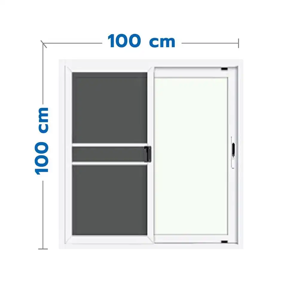 หน้าต่างบานเลื่อน อะลูมิเนียม S-S มุ้ง LYNN XPLUS 100x100 ซม. สีขาว-1