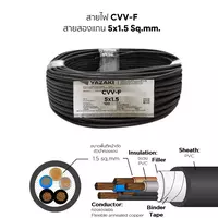 สายไฟ CVV-F 5x1.5 ตร.มม. YAZAKI 100 เมตร