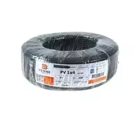 สายไฟโซล่าเซลล์ PV 1 x 4 x 100 ม. สีดำ