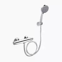 ก๊อกผสมยืนอาบแบบติดผนัง พร้อมฝักบัวสายอ่อน KOHLER K-72682X-7-CP