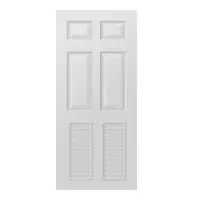 ประตู UPVC Lynn ภายนอก บานทึบลูกฟักบานเกล็ด สีขาว UL5