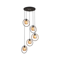 CHANDELIER CS 6801-5 NEO GS/MT AMB/BK 5L