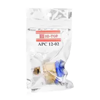 HI-TOP APC12-02 12 mm - 2/8 inch straight connector with male thread.
