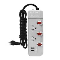 POWER STRIP2SOCKET3SWITCH2USB3M