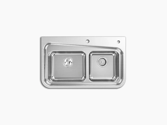 KOHLER K-3710X-2FD-NA อ่างล้างจาน 2 หลุม รุ่น ลินซ์-1