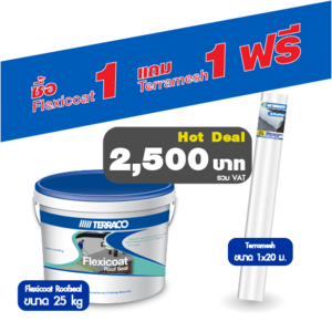 Flexicoat Roof Seal อะคริลิกกันรั่วซึม แถมฟรี Terramesh ตาข่ายเสริมแรง-1